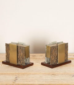 Paire de lampes de table italiennes Luciano Frigerio du 20e siècle