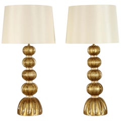 Pair of 20th Century Italian Murano Glass Lamps