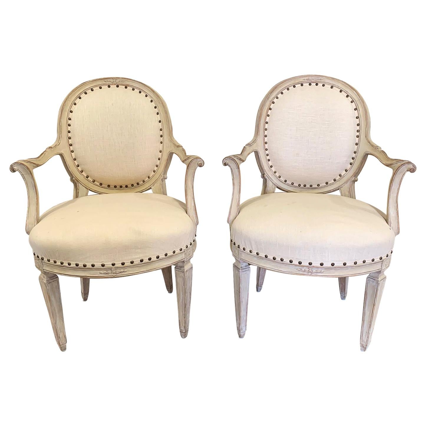 Pair of 20th Century Italian Style Polychrome Armchairs