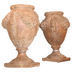 Pair of 20th Century Italian Terra Cotta Urns