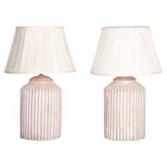 Pair of 20th Century Italian Terracotta Lamps