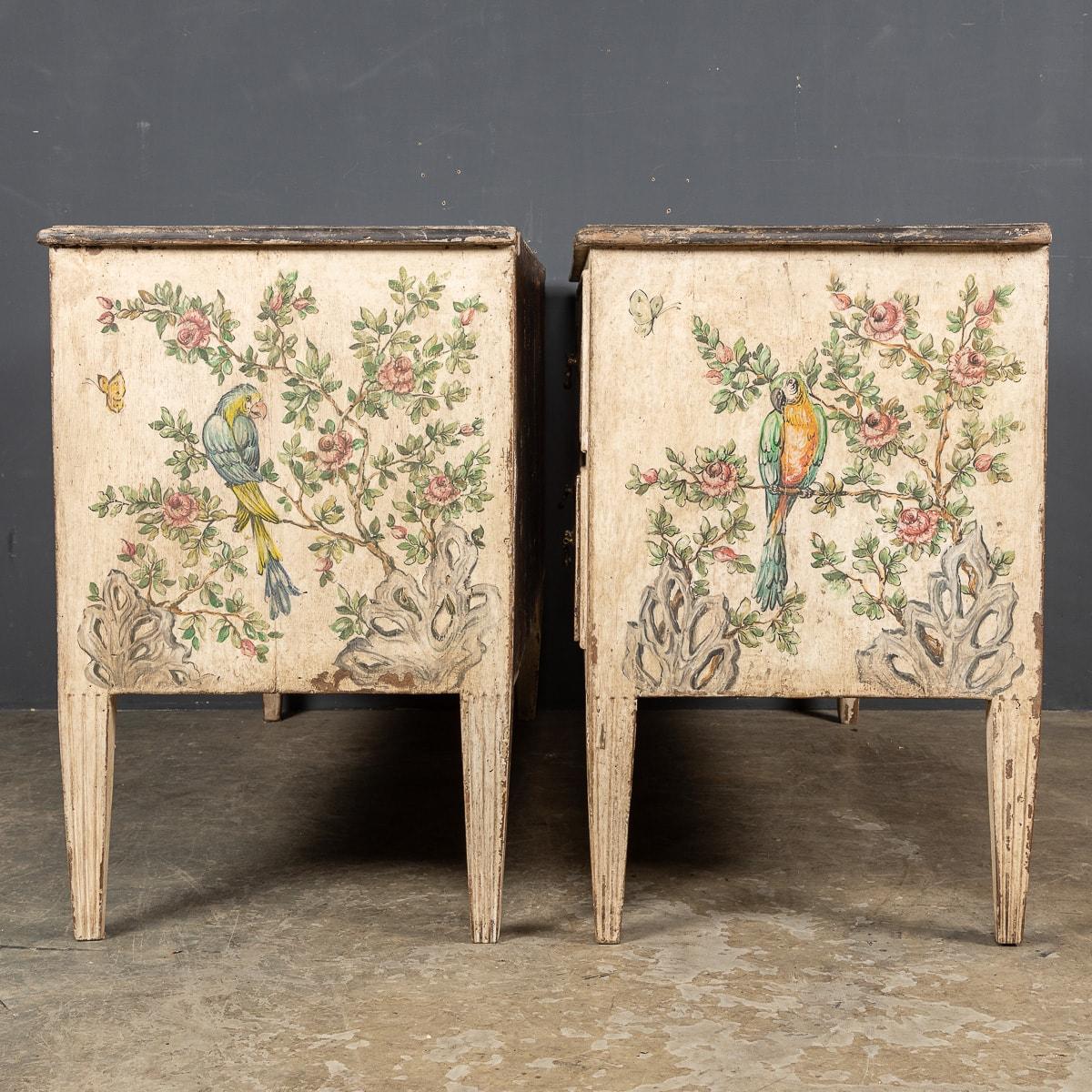 Other Pair Of 20th Century Italian Wooden Commodes With Naturalistic Theme c.1900 For Sale