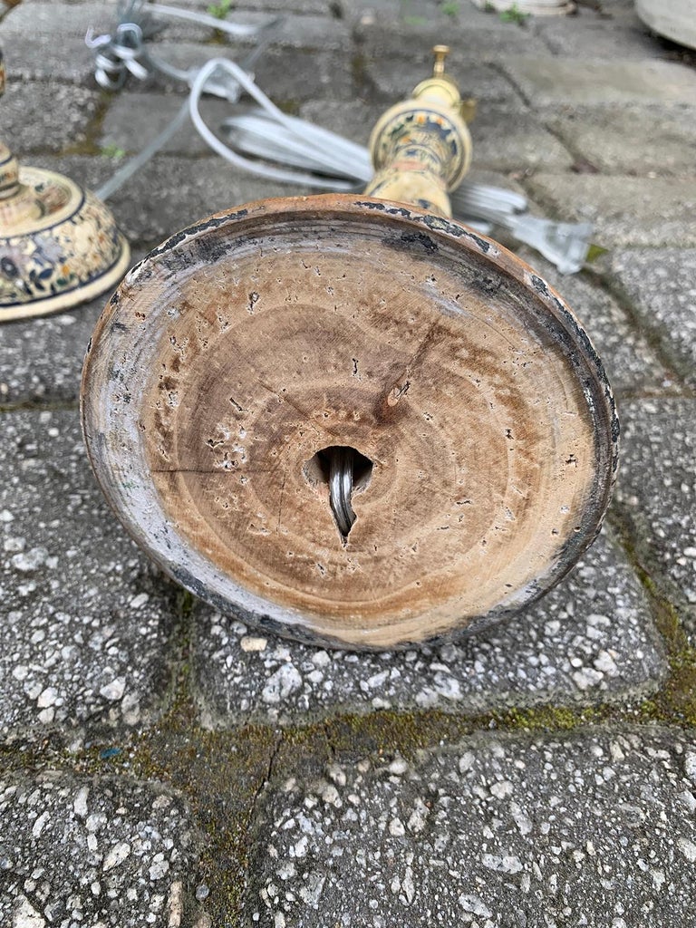 Pair of 20th Century Kashmiri Candlestick Table Lamps at 1stDibs