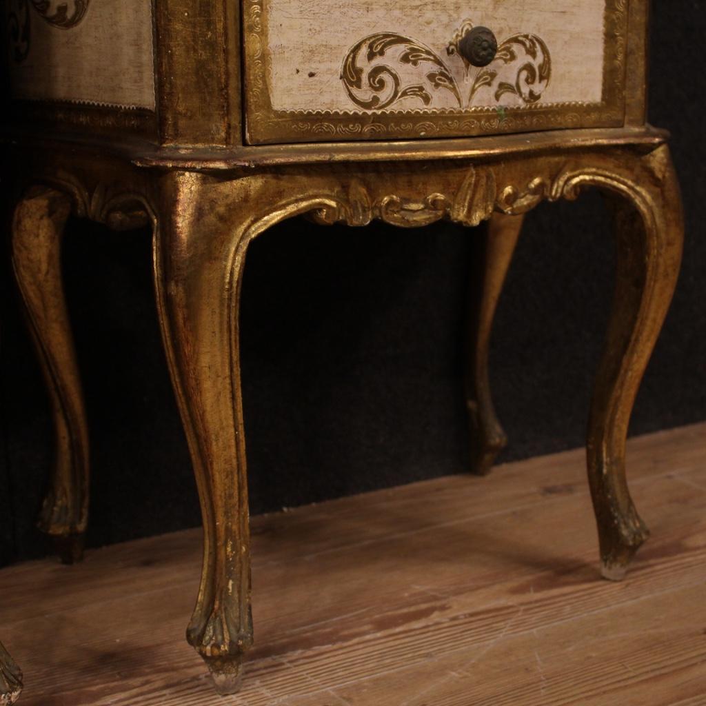 Pair of 20th Century Lacquered and Giltwood Italian Bedside Tables, 1960 7