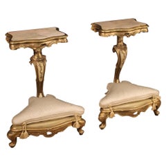 Pair of 20th Century Lacquered and Giltwood Italian Kneelers, 1960