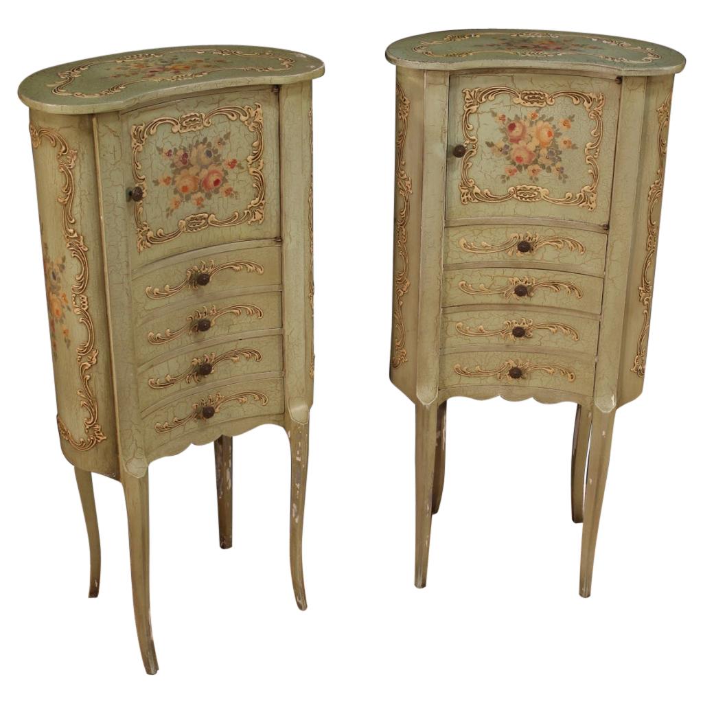 Pair of 20th Century Lacquered and Painted Italian Cabinets, 1960
