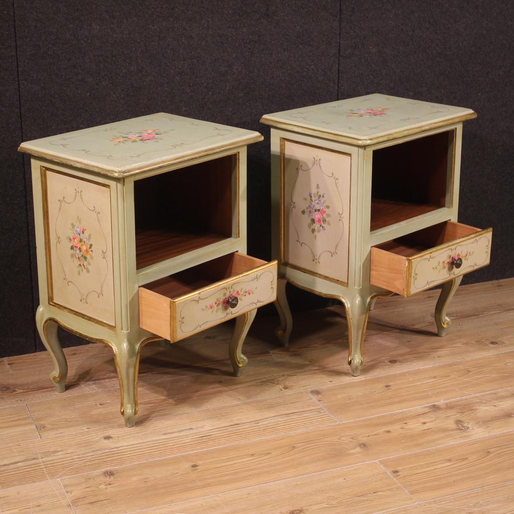Pair of 20th Century Lacquered and Painted Venetian Night Stands, 1960 7
