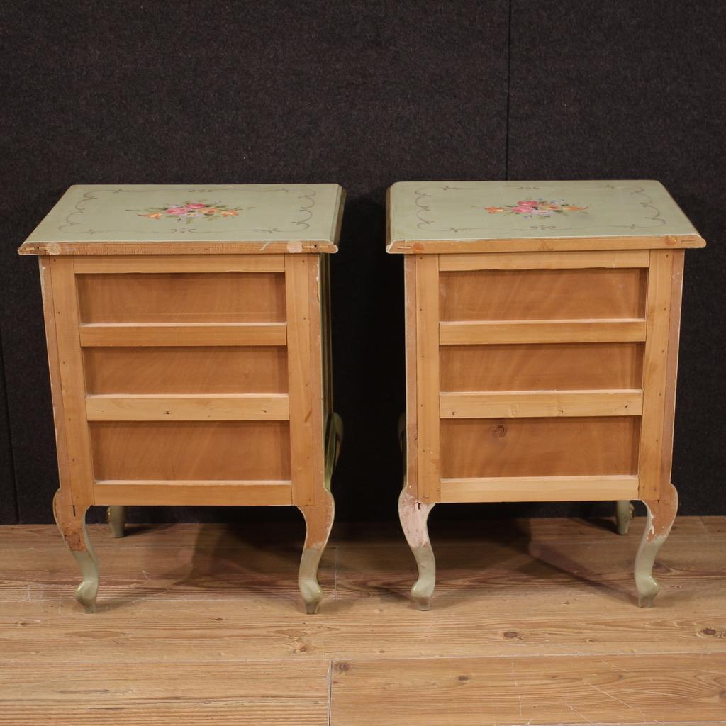 Pair of 20th Century Lacquered and Painted Venetian Night Stands, 1960 1