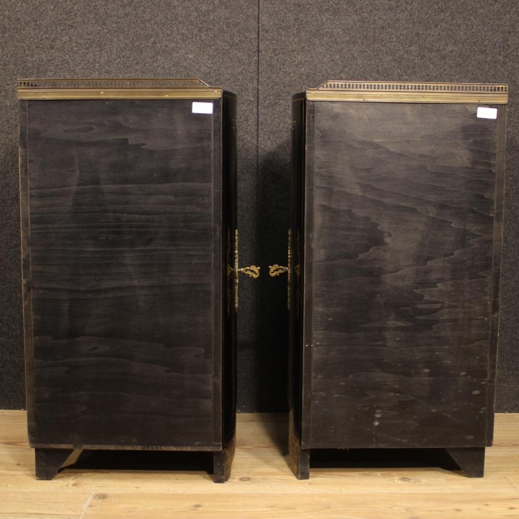 Pair of 20th Century Lacquered and Painted Wood French Corner Cupboards, 1950 7