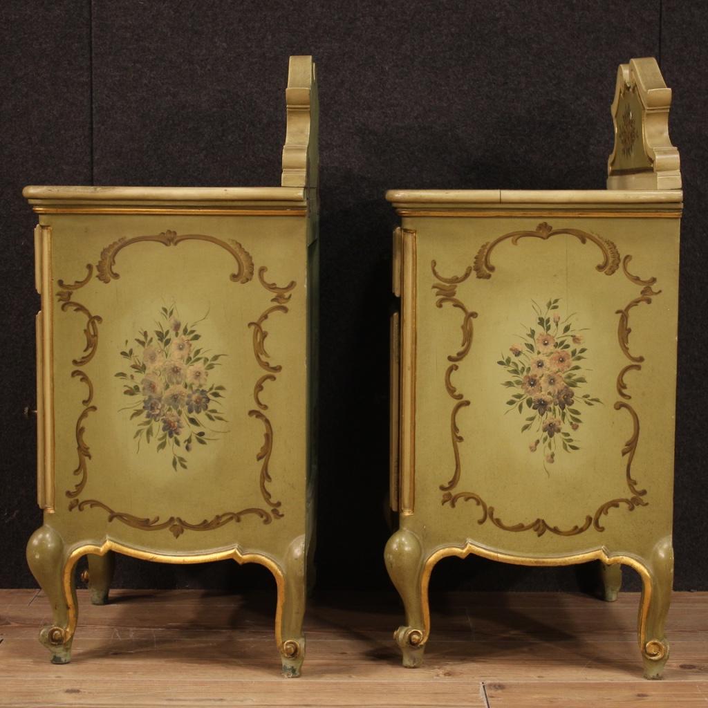 Pair of 20th Century Lacquered and Painted Wood Italian Night Stands, 1950 5