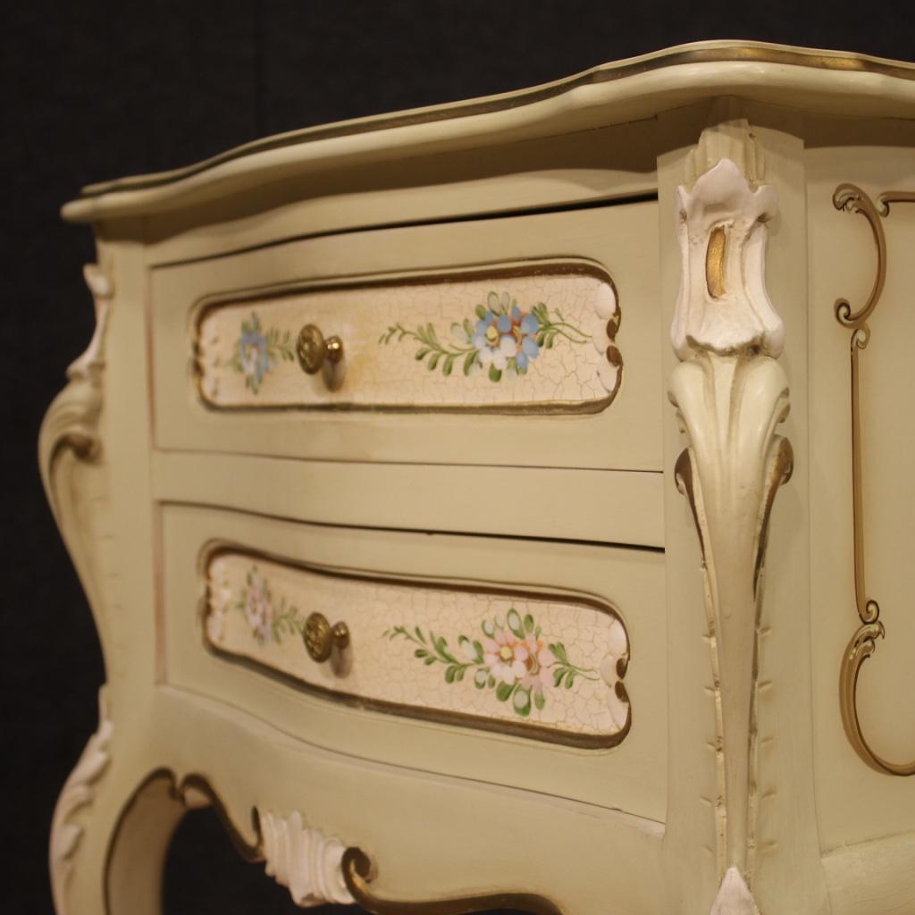 Pair of 20th Century Lacquered and Painted Wood Venetian Night Stands, 1980 5