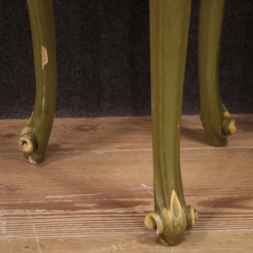 Pair of 20th Century Lacquered and Painted Wood Venetian Stools, 1960s For Sale 1