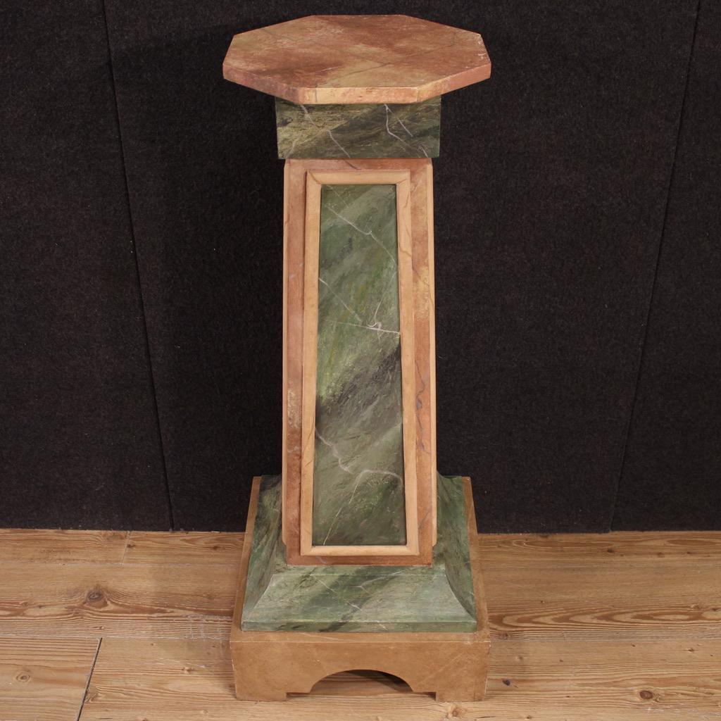 Pair of 20th Century Lacquered Faux Marble Italian Columns, 1970 In condizioni buone in vendita a Vicoforte, Piedmont