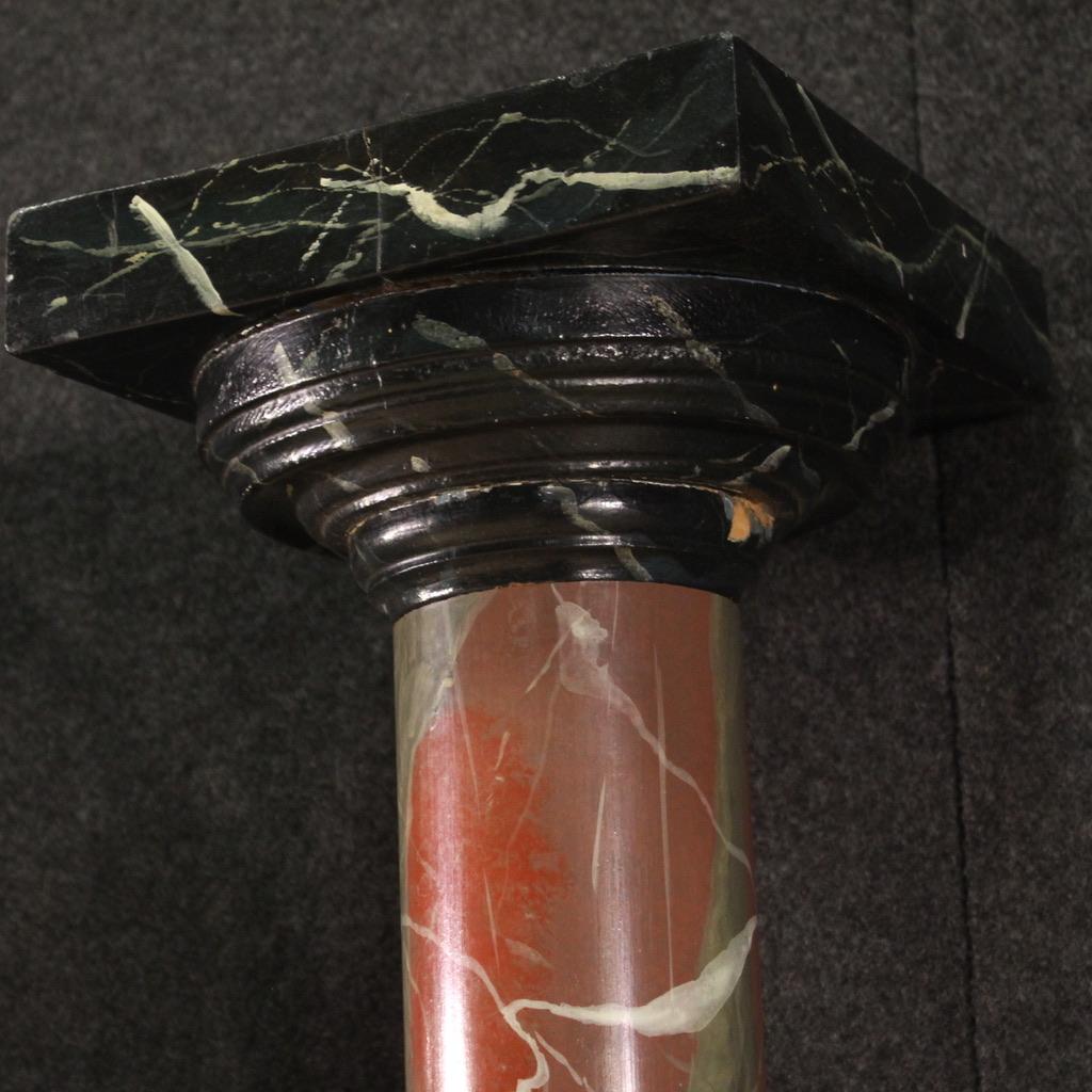 Pair of 20th Century Lacquered Faux Marble Wood and Plastic French Columns, 1960 For Sale 5
