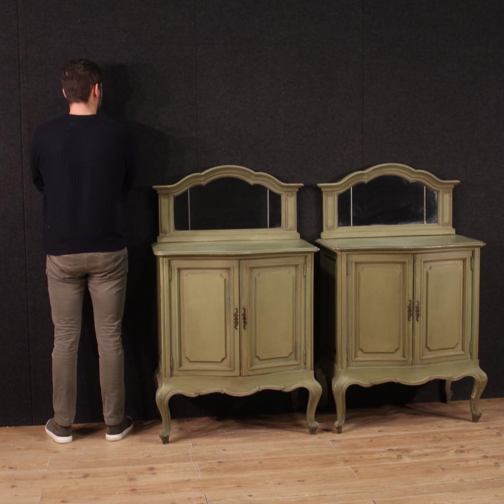 Pair of 20th Century Lacquered Wood Italian Sideboards with Mirrors, 1950s For Sale 6