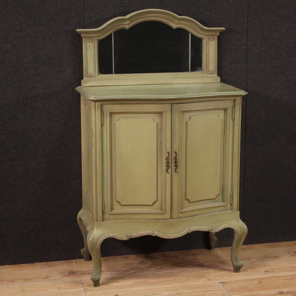 Mid-20th Century Pair of 20th Century Lacquered Wood Italian Sideboards with Mirrors, 1950s For Sale