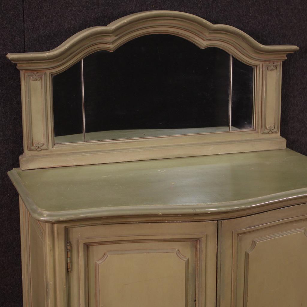Pair of 20th Century Lacquered Wood Italian Sideboards with Mirrors, 1950s For Sale 1