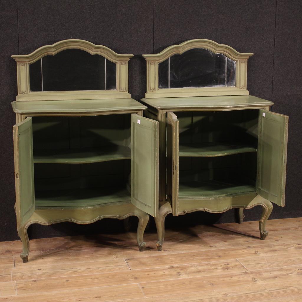 Pair of 20th Century Lacquered Wood Italian Sideboards with Mirrors, 1950s For Sale 3