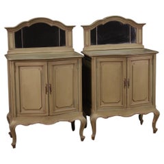 Zwei italienische Sideboards aus lackiertem Holz des 20. Jahrhunderts mit Spiegeln, 1950er Jahre