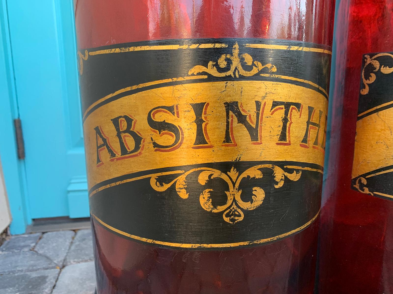red apothecary jars