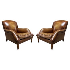 Pair of 20th Century Leather Club Chairs