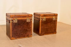 Pair of 20th Century Leather Steamer Trunks
