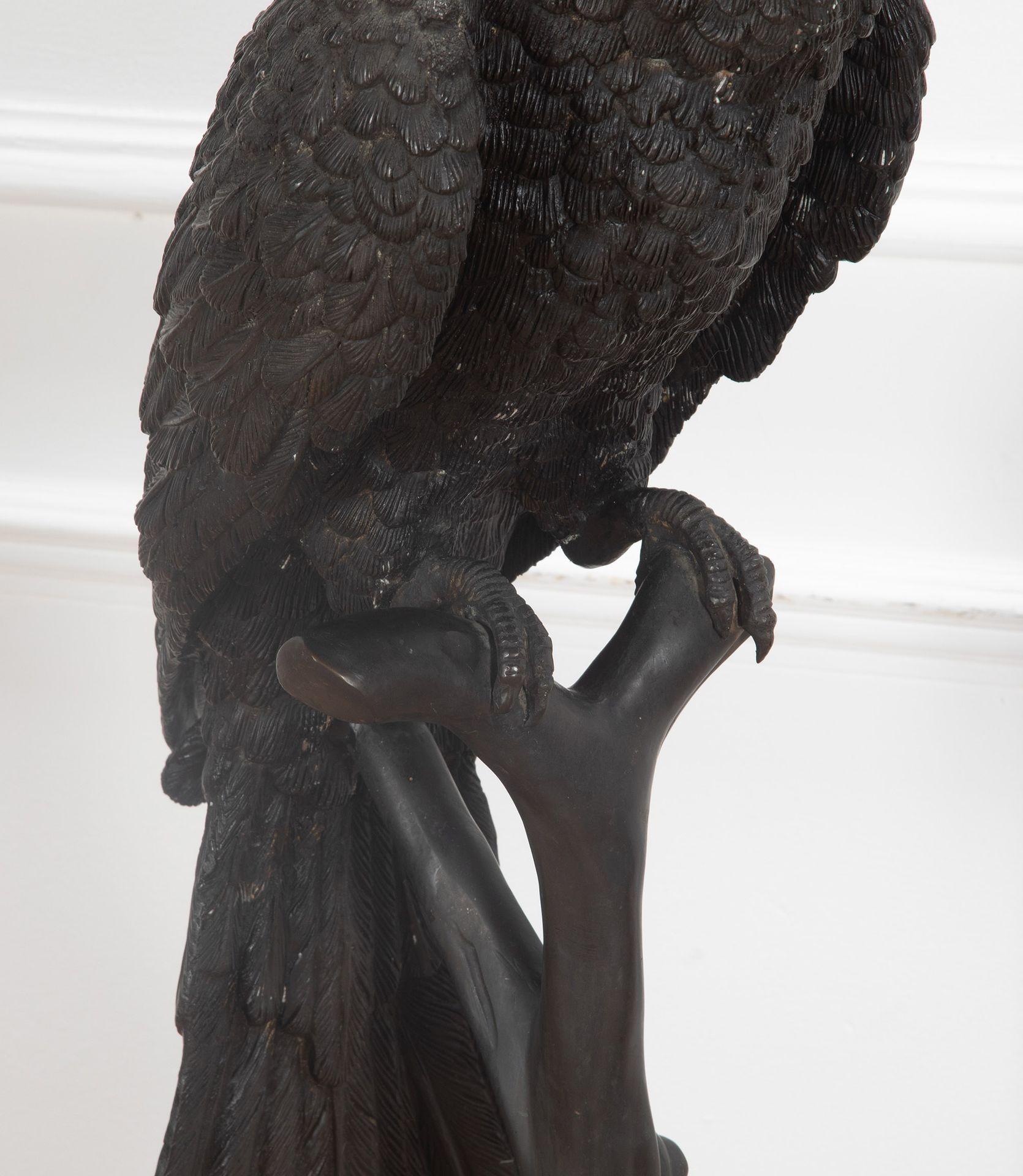 Pair of 20th Century Life Size Bronze Macaw Birds For Sale 3
