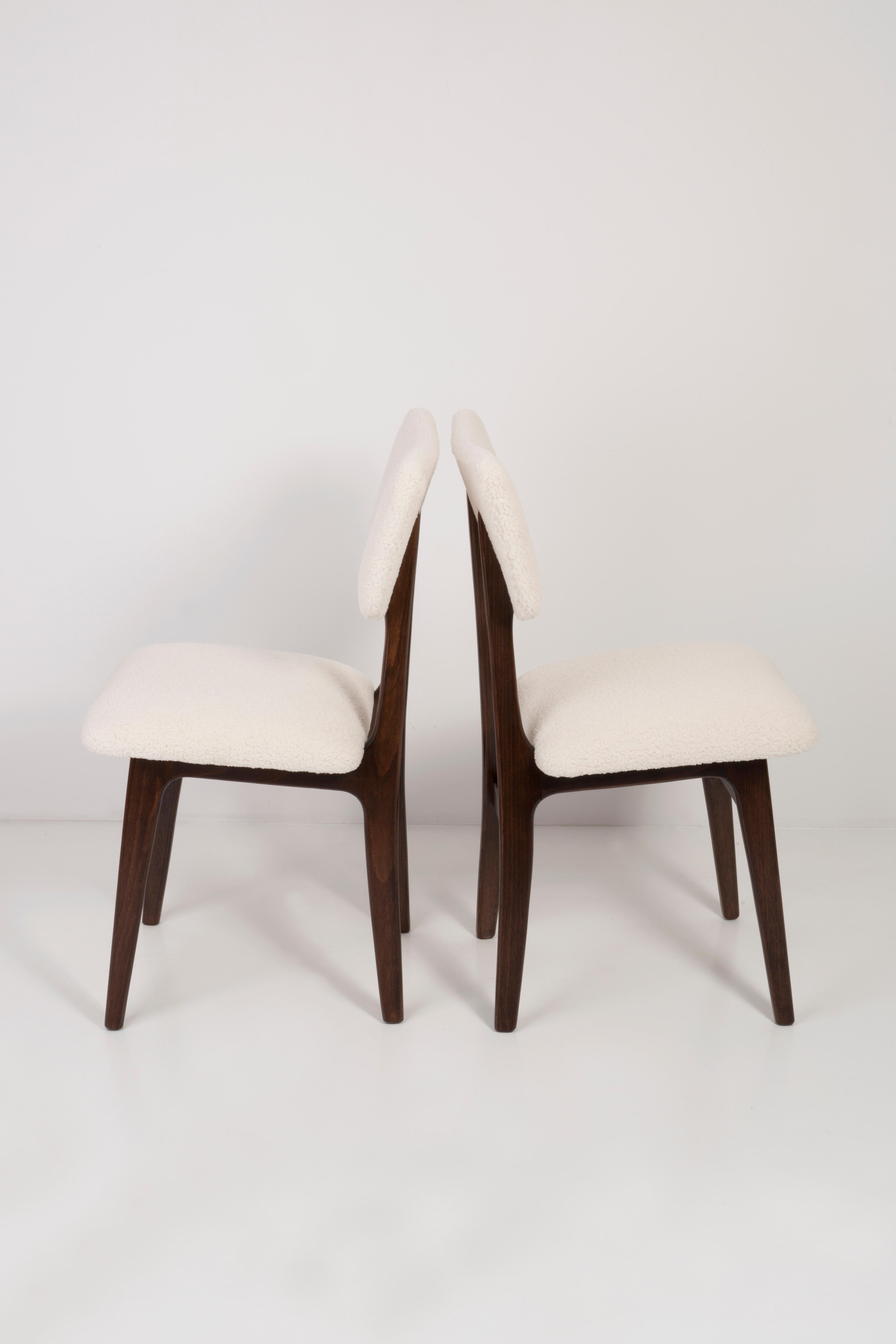 Paar Licht-Crme-Bouclé-Stühle des 20. Jahrhunderts, 1960er Jahre im Angebot 7