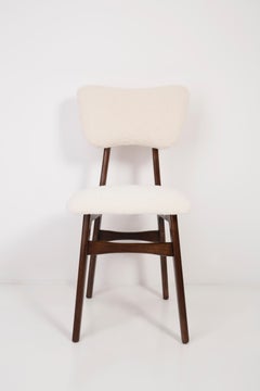 Pair of 20th Century Light Crème Boucle Chairs, 1960s