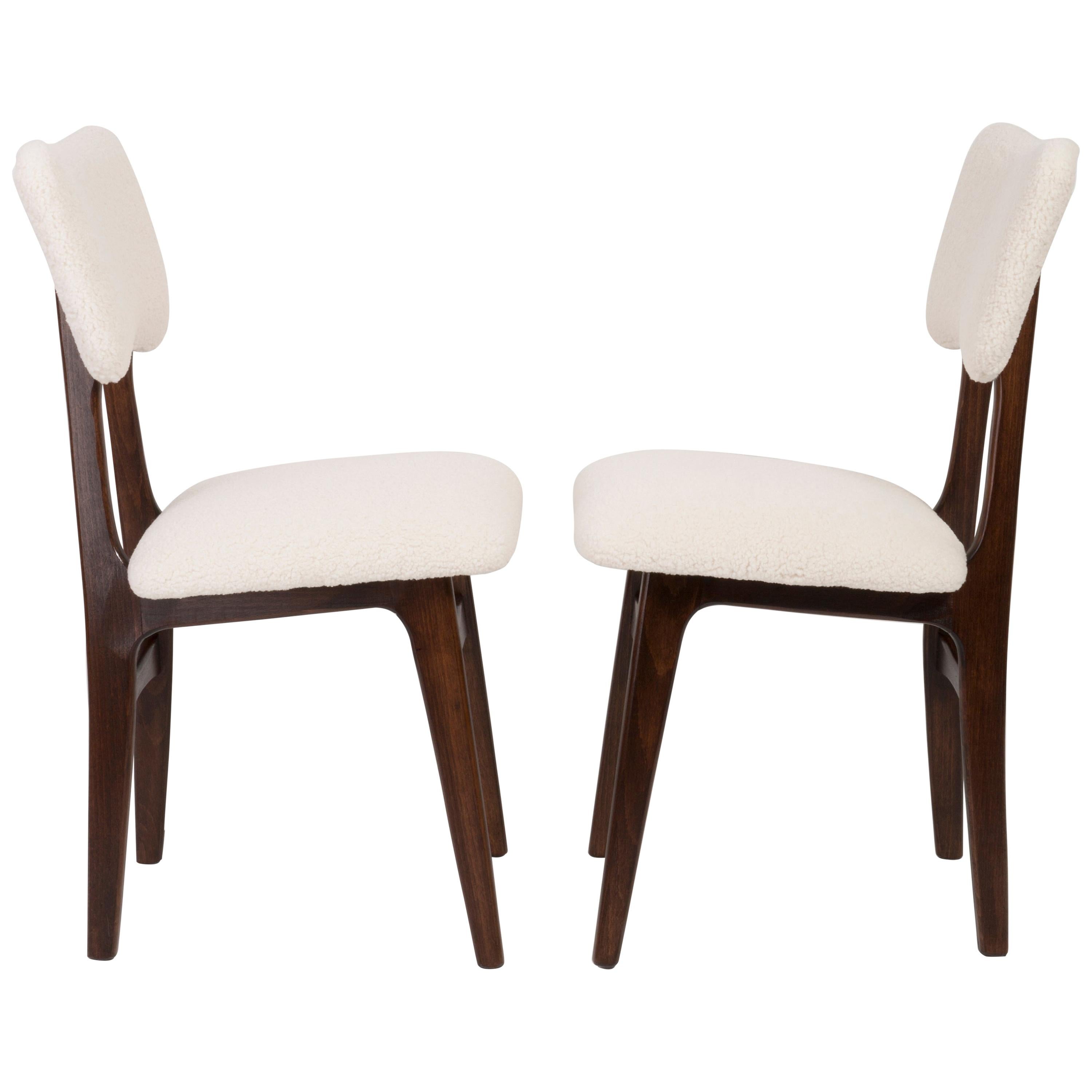 Pair of 20th Century Light Crème Boucle Chairs, 1960s For Sale