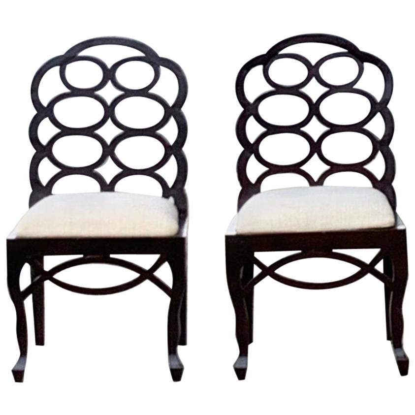 Loop Chairs in the Style of Frances Elkins , A Pair