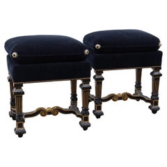 Pair of 20th Century Louis XIV Style Vintage Benches
