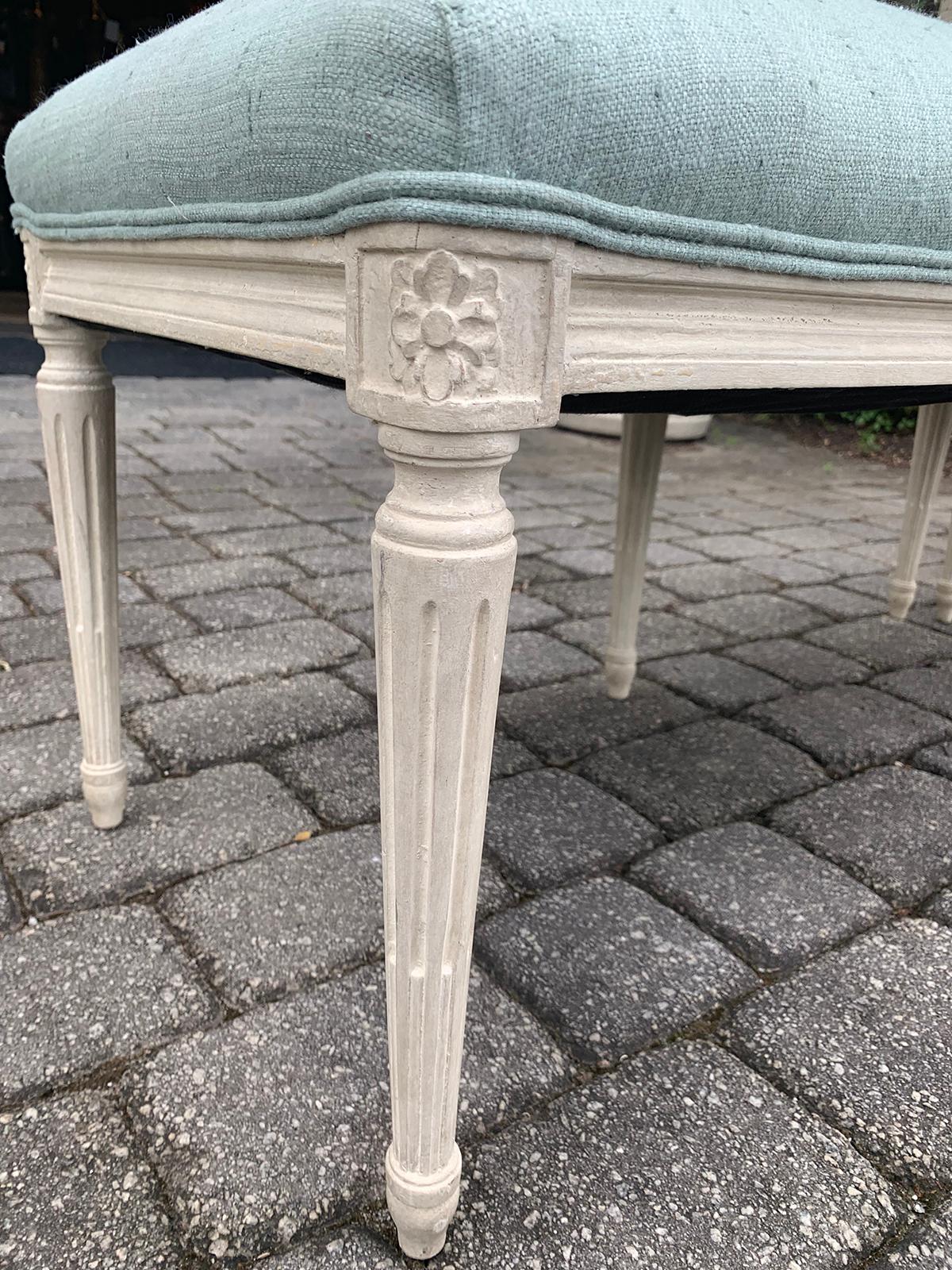 Pair of 20th Century Louis XVI Style Painted Benches 1
