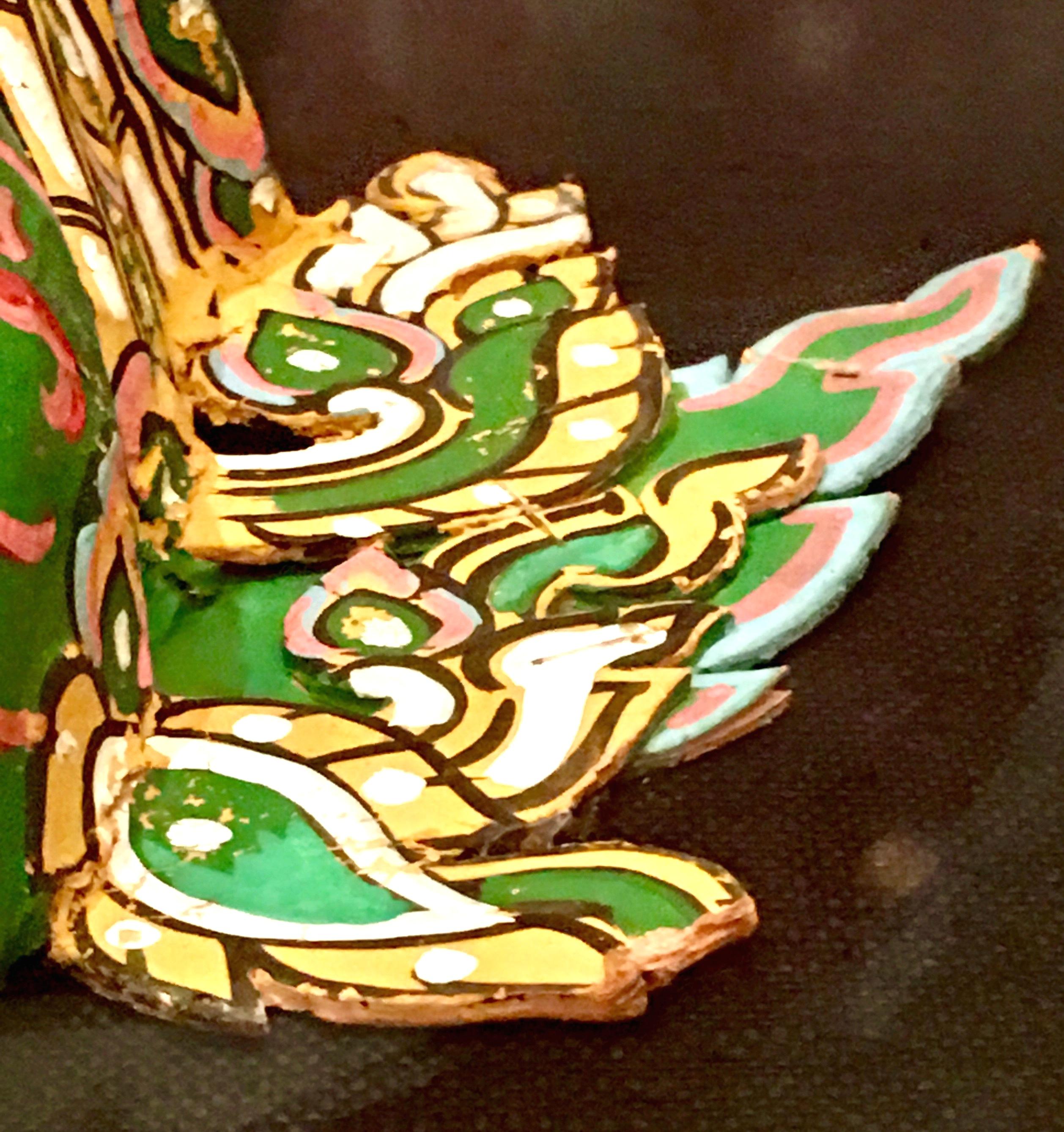 Pair of 20th Century Lucite Shadow Box Mounted Hand Painted Tribal Masks For Sale 4