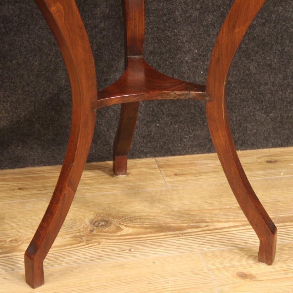 Pair of 20th Century Mahogany and Beech Wood French Round Bedside Tables, 1950 3