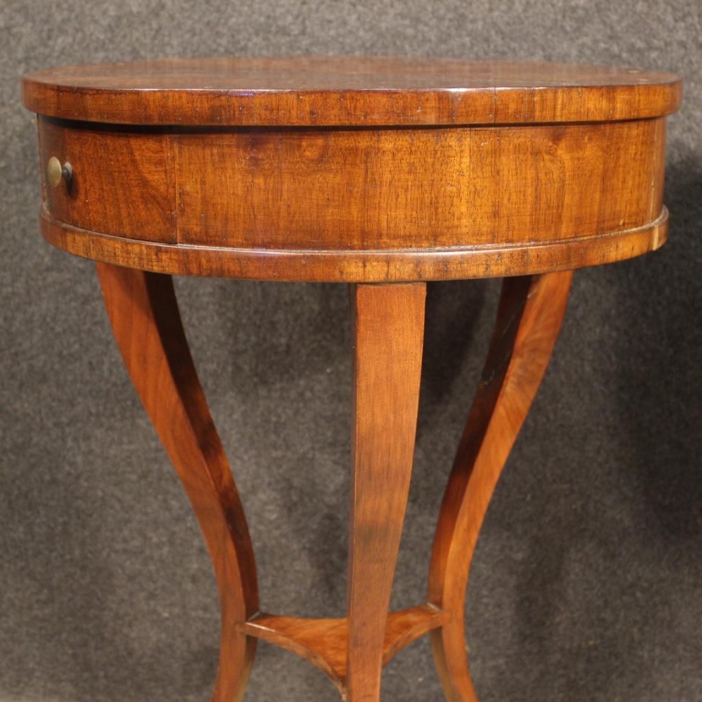 Pair of 20th Century Mahogany and Beech Wood French Round Bedside Tables, 1950 4