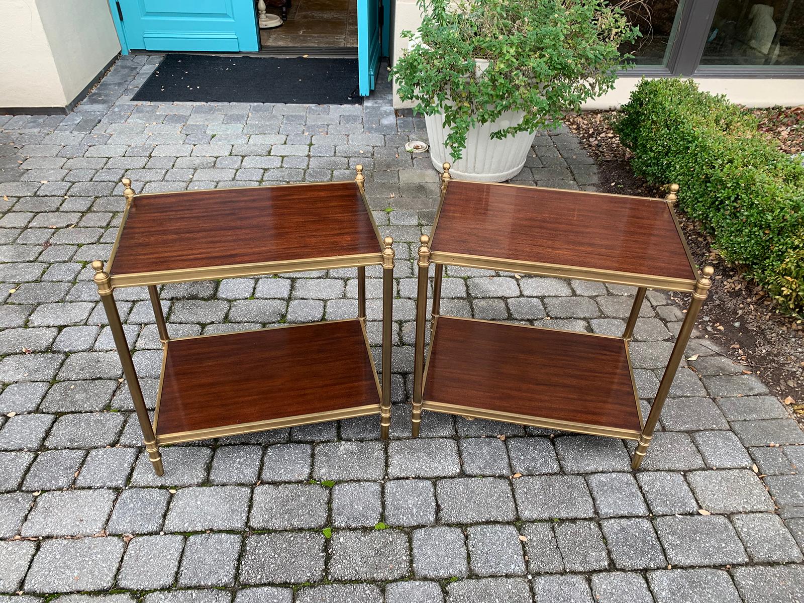 Pair of 20th Century Mahogany and Bronze Two-Tier Side Tables by Ralph Lauren 8
