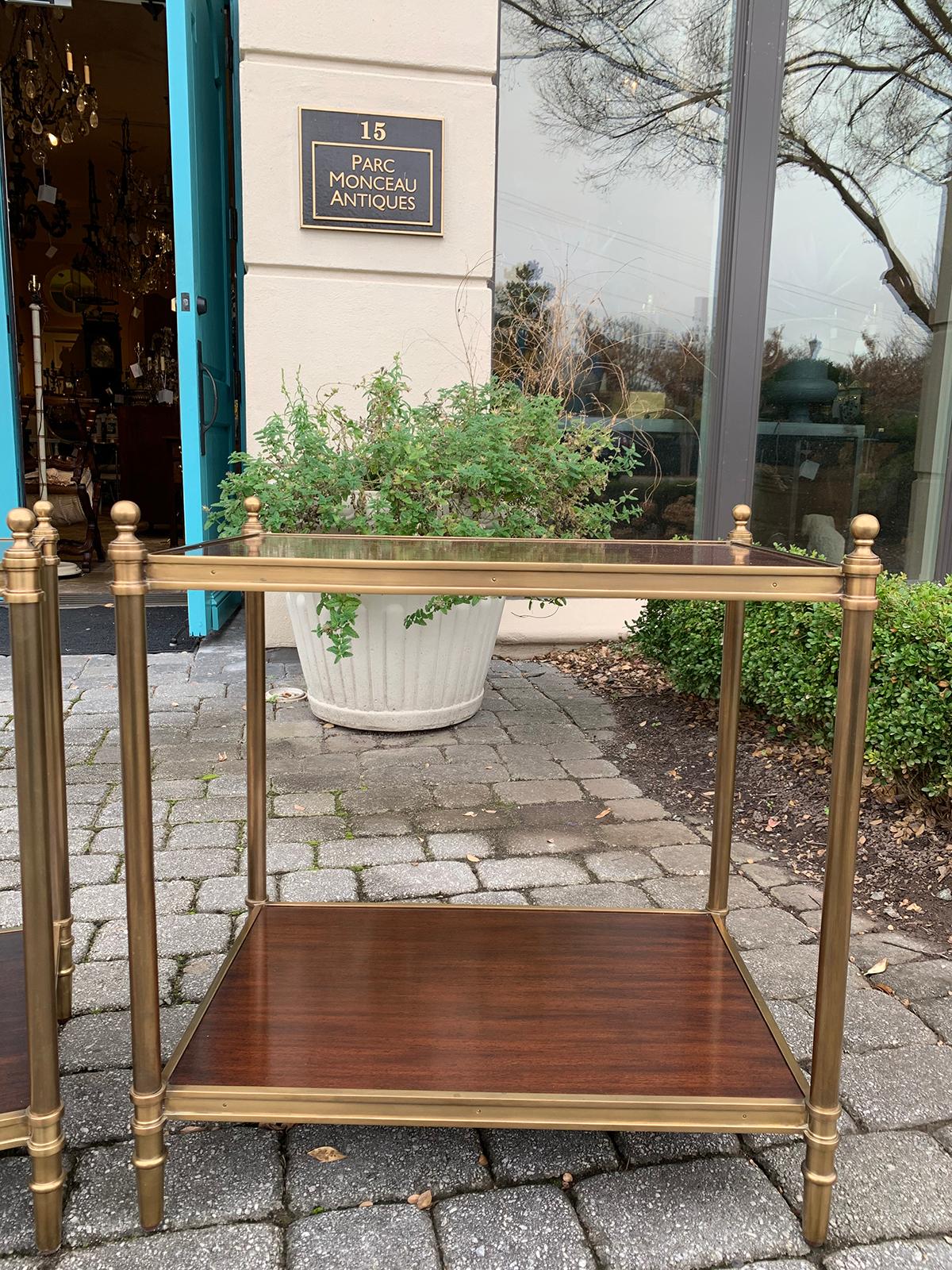 Pair of 20th Century Mahogany and Bronze Two-Tier Side Tables by Ralph Lauren 9