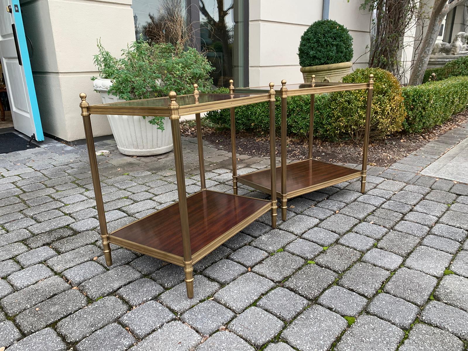 Pair of 20th Century Mahogany and Bronze Two-Tier Side Tables by Ralph Lauren 2