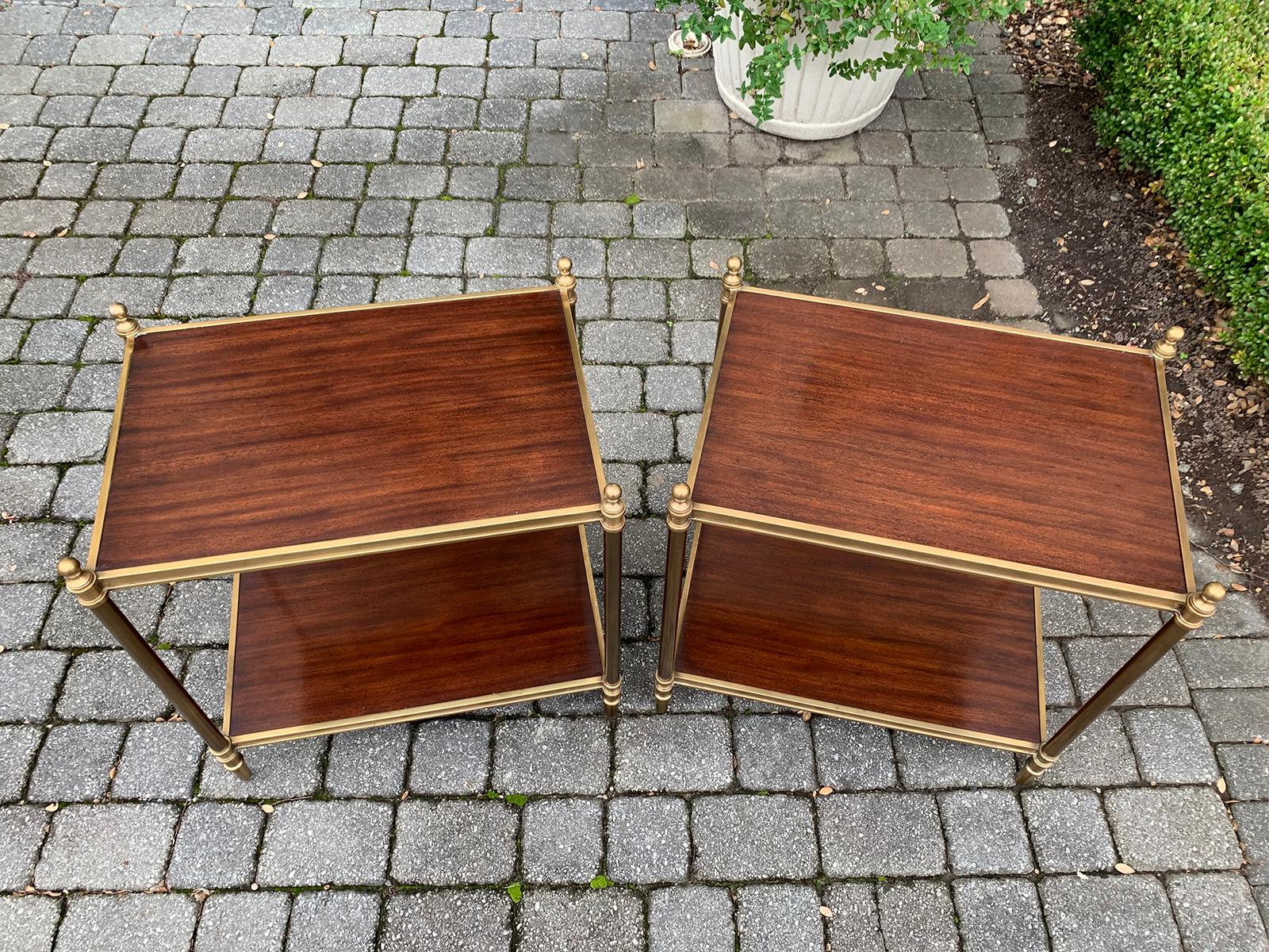 Pair of 20th Century Mahogany and Bronze Two-Tier Side Tables by Ralph Lauren 3