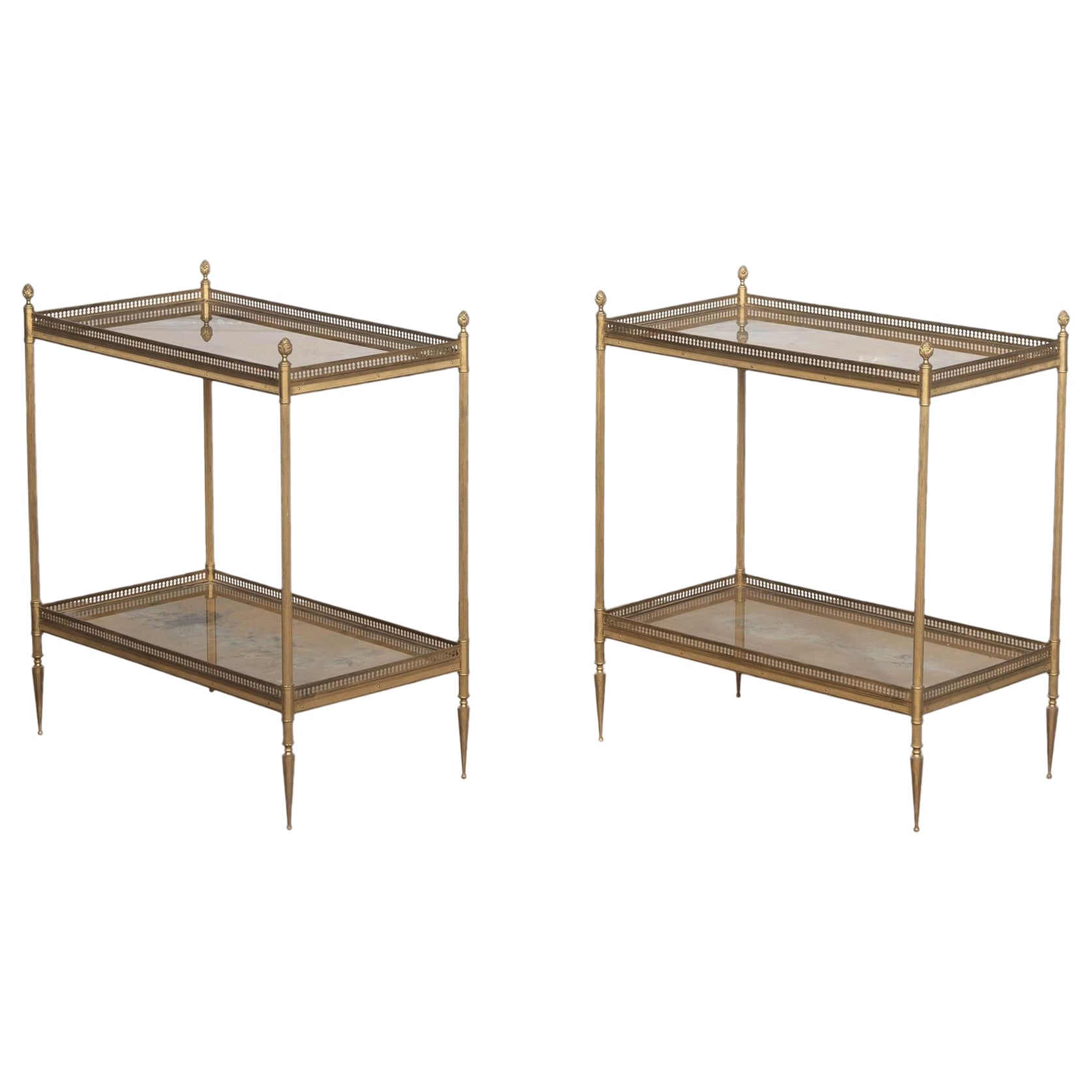 Pair of 20th Century Maison Jansen Brass Side Tables
