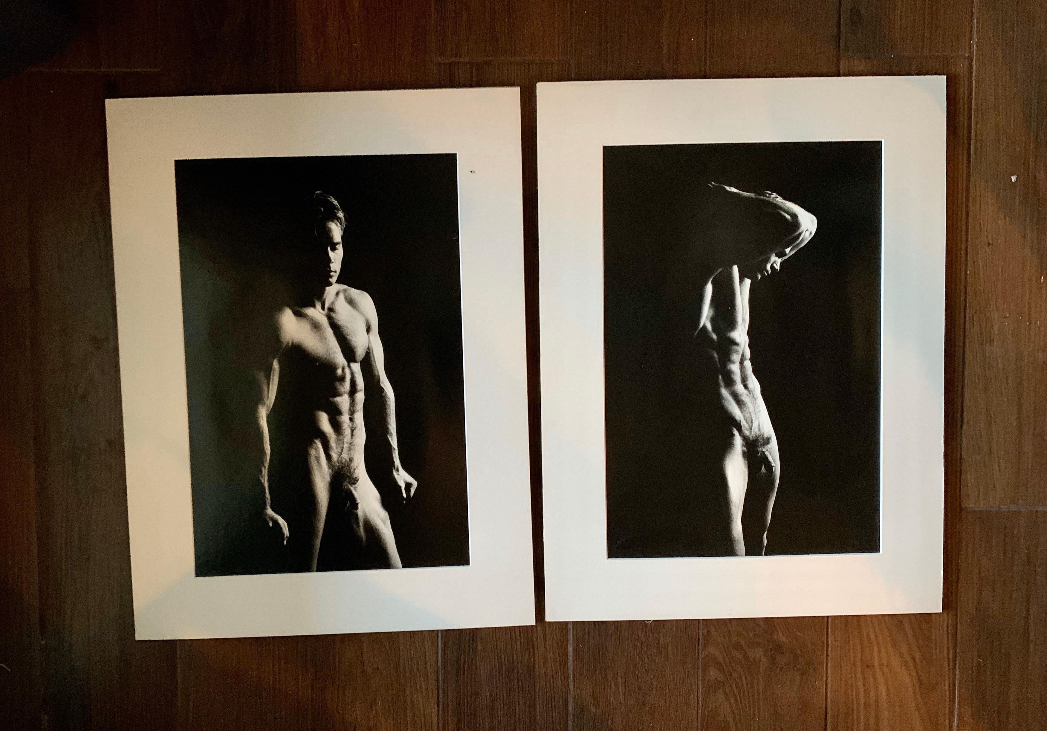 Modern Pair of 20th Century Male Nude B&W Original Photographs of Male Fashion Model 