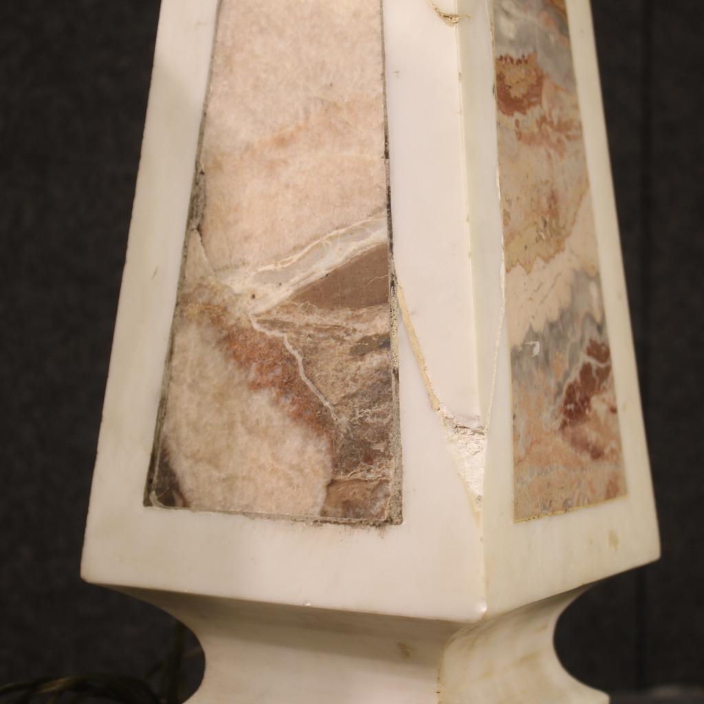 Pair of 20th Century Marble Italian Sculptures Table Lamps, 1960s For Sale 3