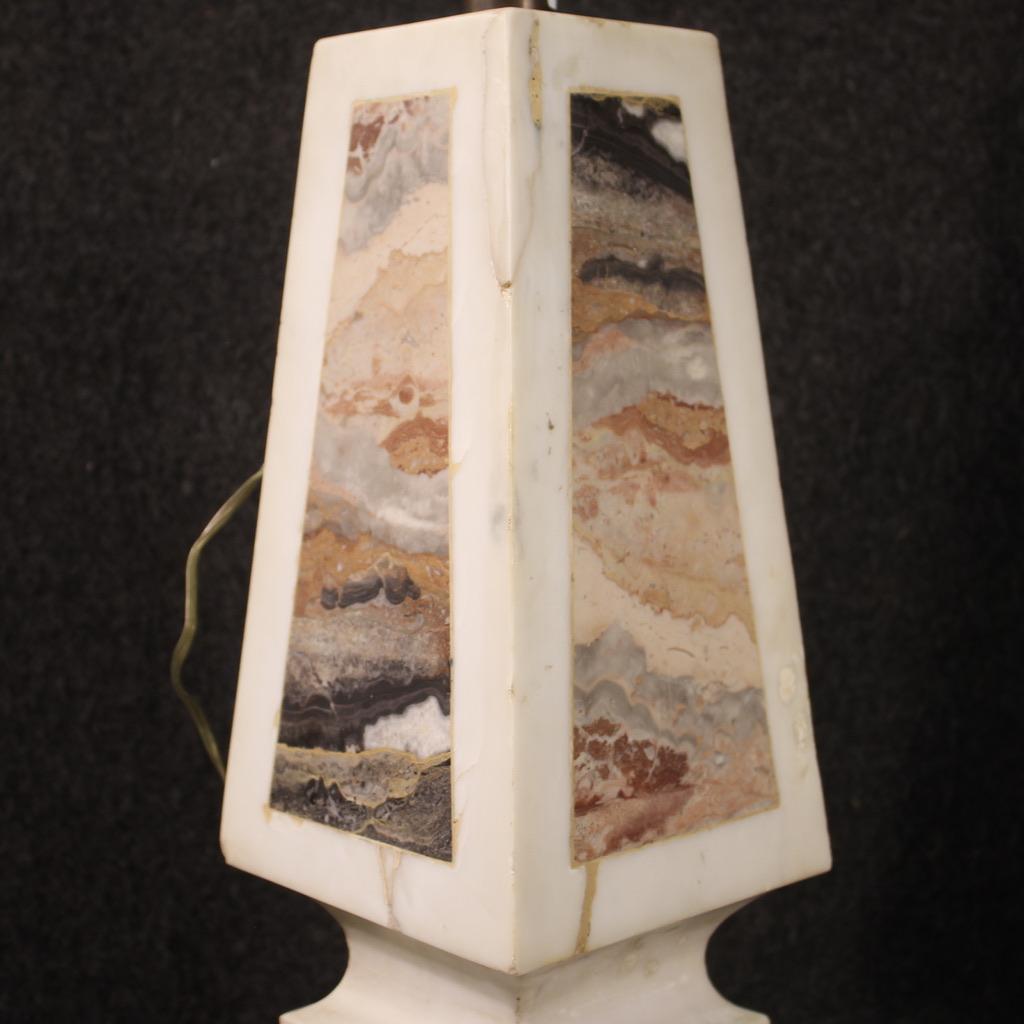 Pair of 20th Century Marble Italian Sculptures Table Lamps, 1960s For Sale 4