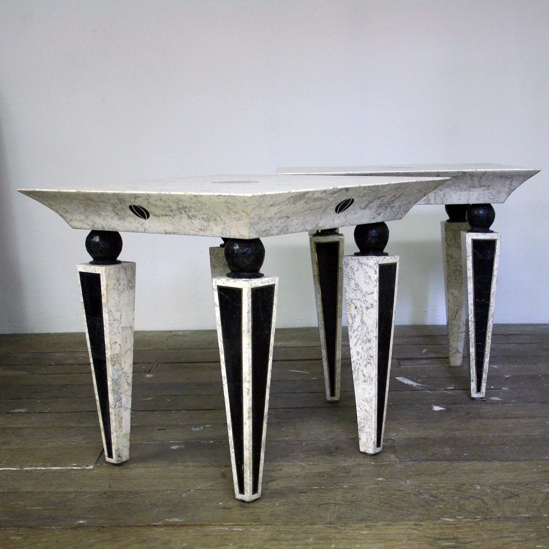 European Pair of 20th Century Marble Side Tables by Maitland-Smith For Sale