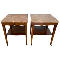Pair of 20th Century Marble Top Side Tables