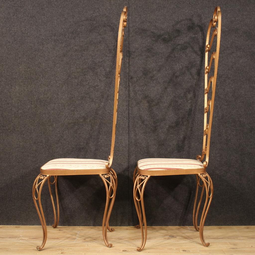 Pair of 20th Century Metal and Fabric in Style Pier Luigi Colli Chairs, 1960 6