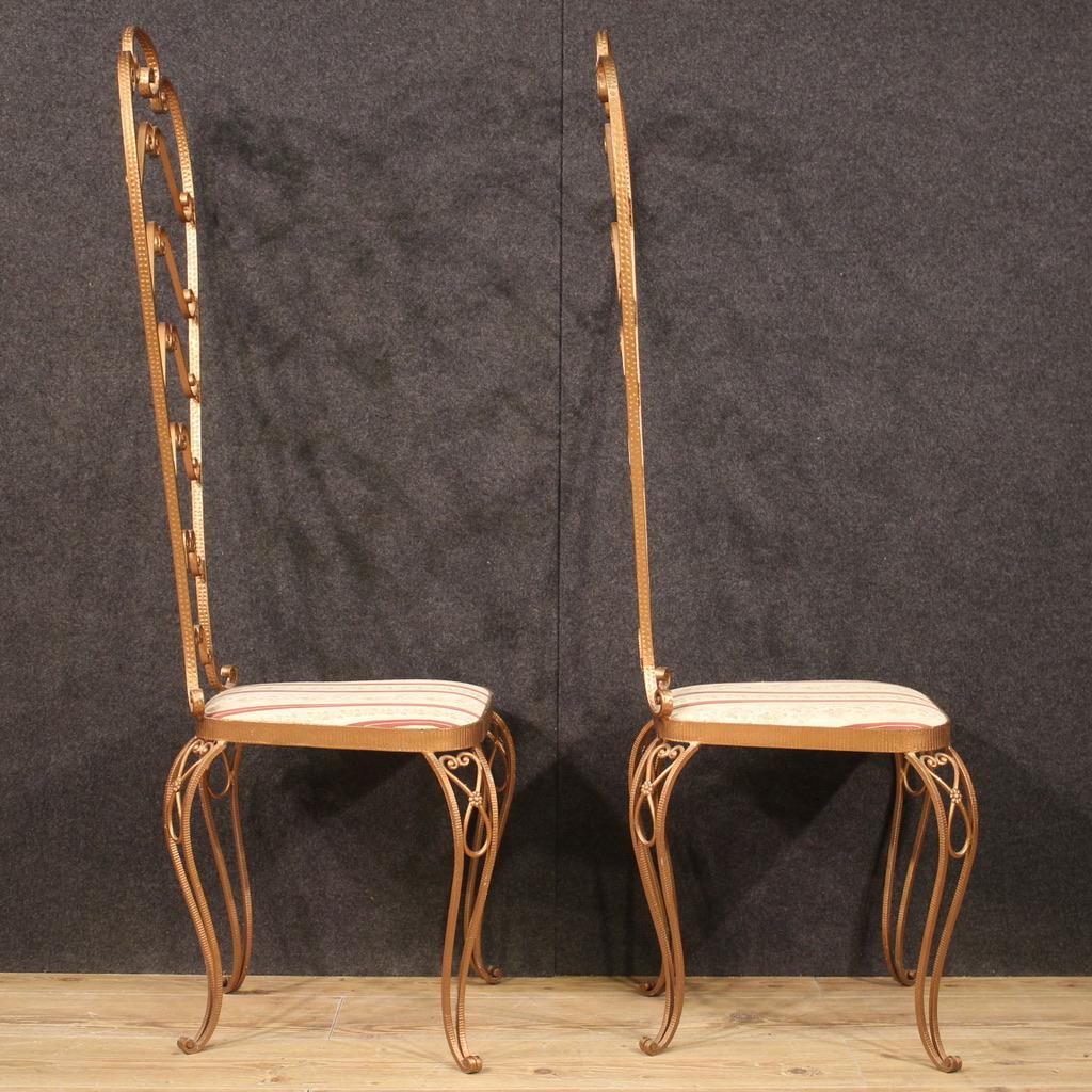 Pair of 20th Century Metal and Fabric in Style Pier Luigi Colli Chairs, 1960 8