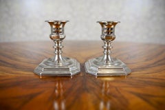 Pair of 20th-Century Metal Candlesticks