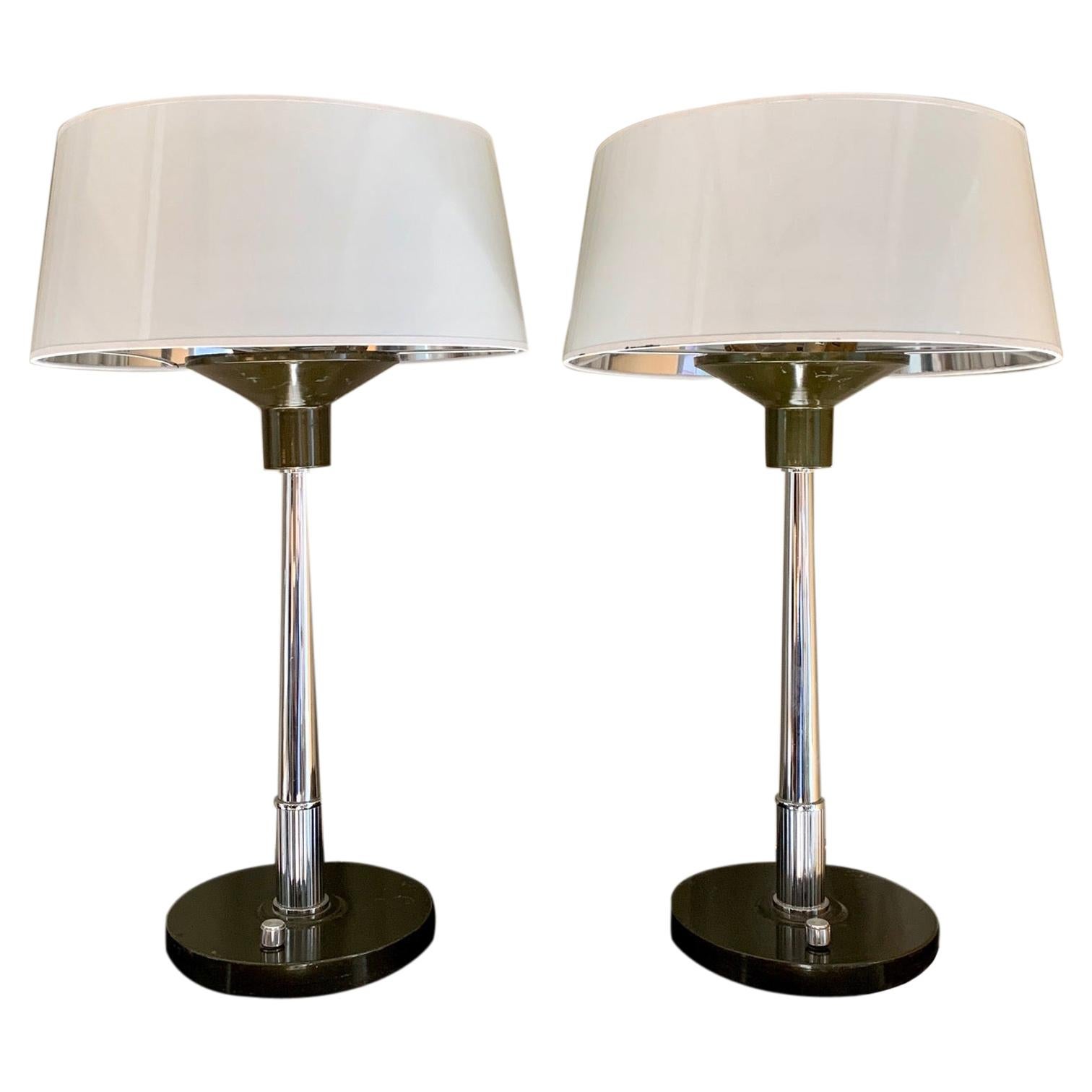 Paire de lampes de table de bureau du milieu du XXe siècle du XXe siècle
